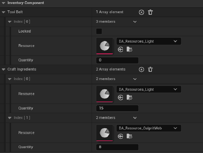 Default items